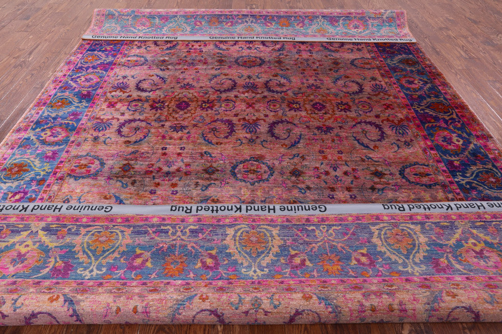 8' 11" X 12' 0" Persian Hand-Knotted Silk Rug Q6805