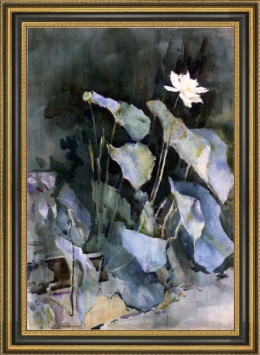 Ralph Wormsley Curtis White Lotus Framed Premium Canvas Print, 16"x24"