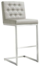 TOV Furniture Helsinki Light Grey Steel Barstool (Set of 2)