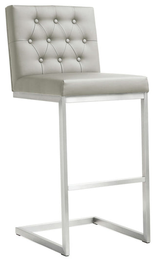 TOV Furniture Helsinki Light Grey Steel Barstool (Set of 2)