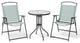 3-Piece Patio Bistro Set, Outdoor Folding Chairs and Table Set, Green