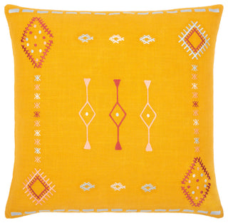 Surya Zina Mustard Pillow Shell With Polyester Insert 18"H X 18"W
