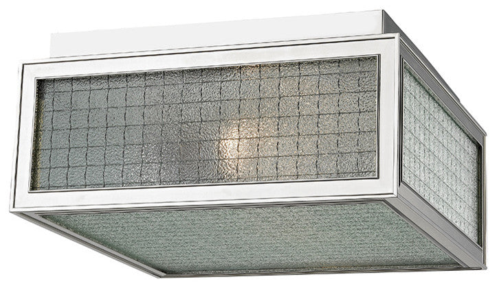 Freemont, 2 Light, Flush Mount, Polished Nickel Finish, Clear Glass