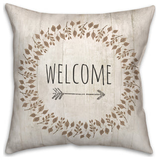 Autumn Welcome Wreath 16x16 Spun Poly Pillow