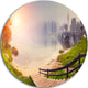 Majestic Foggy Morning In Lake, Landscape Disc Metal Artwork, 11"