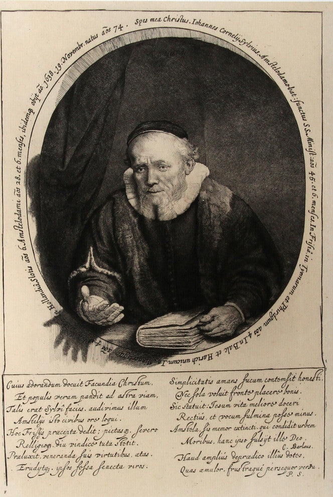 Rembrandt van Rijn "Portrait de Jean Corneille Sylvius, B280" Heliogravure