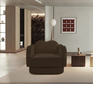 Bloom Upholstered Chair, Brown, Velvet