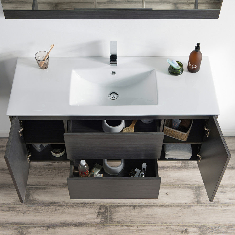Blossom Valencia 48" Vanity Set, Silver Gray, No Mirror, Single