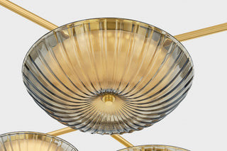 Corbett Lighting Birmingham LED Flush Mount, Vintage Brass, 51.5"Dx5.75"H