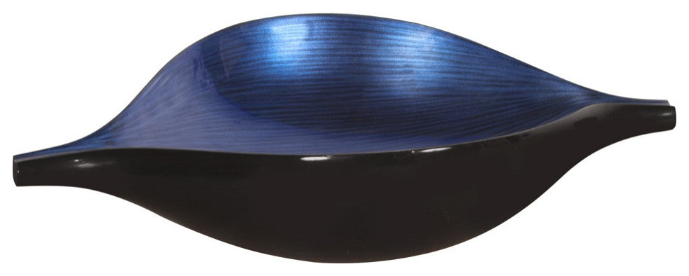 Sleek Blue and Black Lacquer Centerpiece Eye Bowl