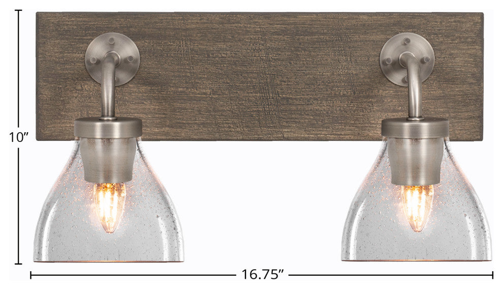Oxbridge, Bath Bar, Graphite & Painted Distressed Metal, 6.25" Clear Bubble