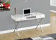 Computer Desk - 48"L / Glossy White / Chrome Metal