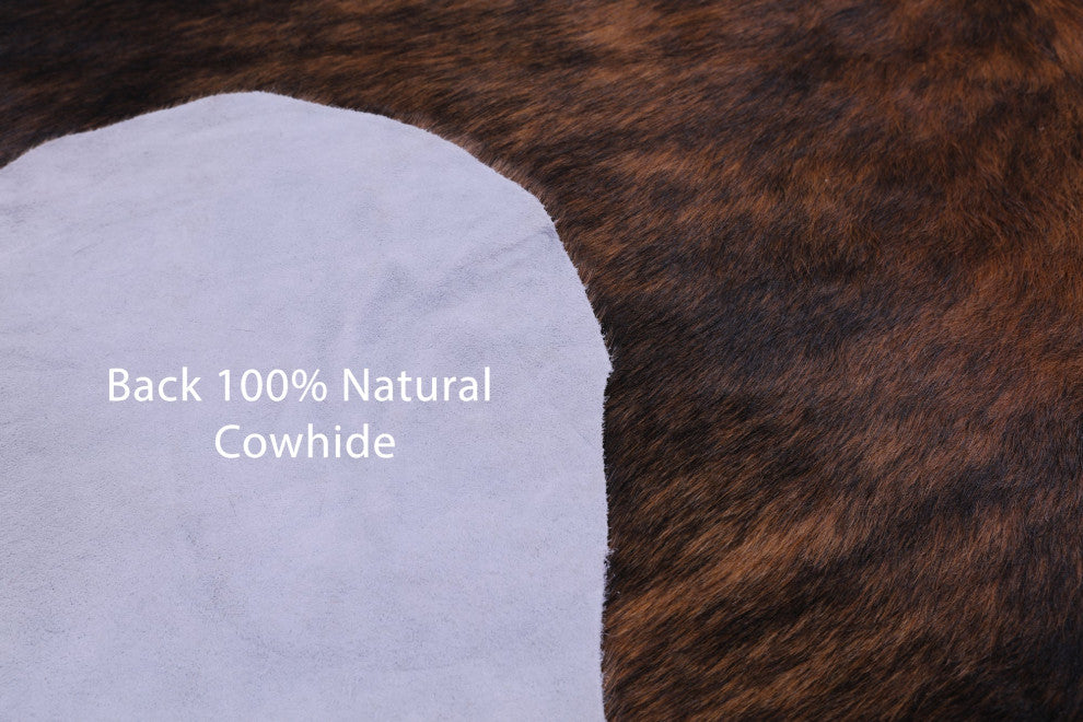 6' 9" X 5' 7" Brindle Natural Cowhide Rug C1989