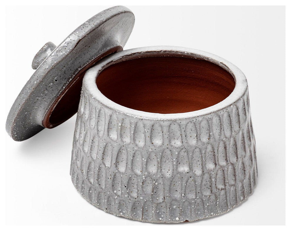 Jumbo Gray Ceramic Decorative Box