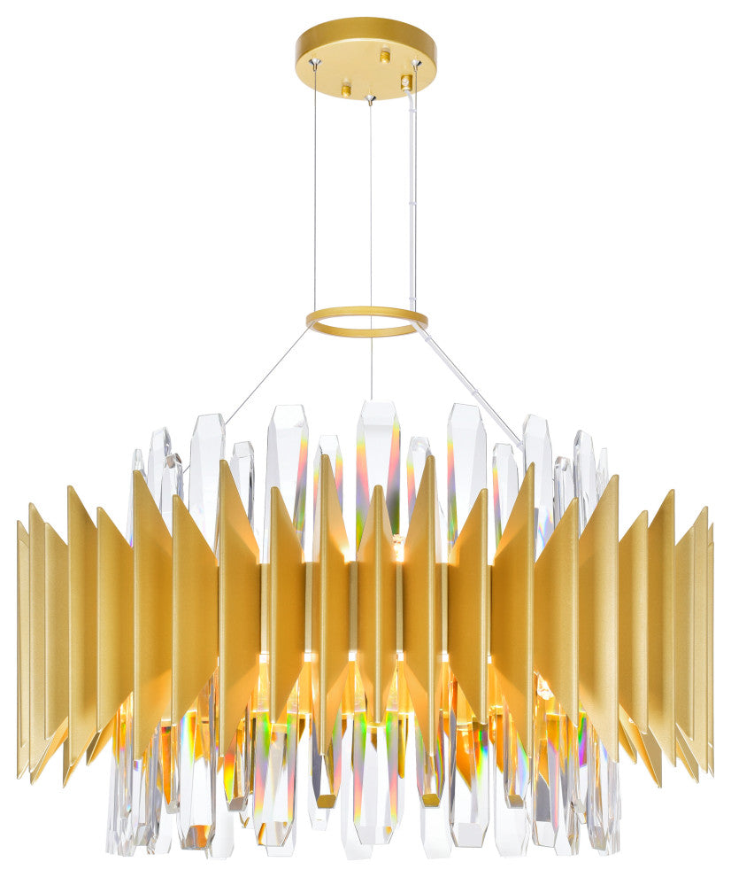 Cityscape 12 Light Chandelier With Satin Gold Finish