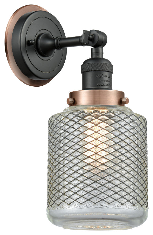 INNOVATIONS LIGHTING 203BK-BPAC-HRAC-G262 Stanton 1 Light Mixed Metals Sconce