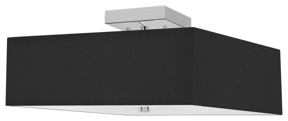 Dainolite SRN-143SF Seren 3 Light 14"W Semi-Flush Square Ceiling - Polished