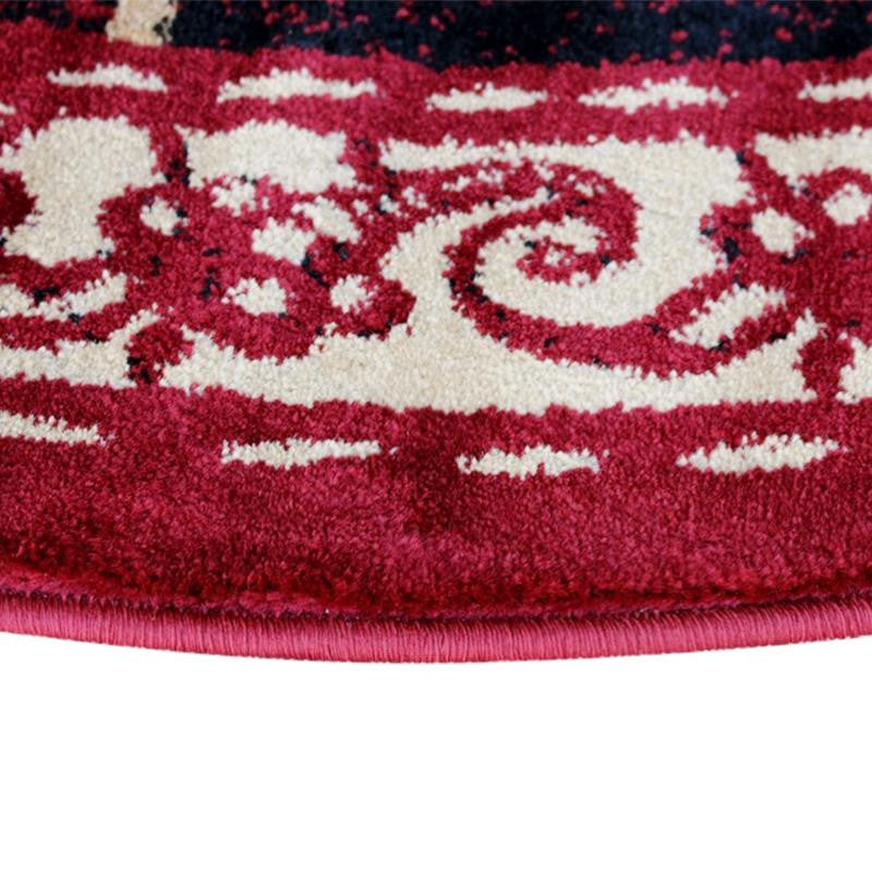 Gallus Collection Rooster Themed Olefin Area Rug, Red, 6' X 6'