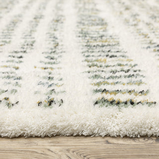 Greer Modern Dashed Lines Ivory/ Multi Area Rug, 6'7" X 9'6"