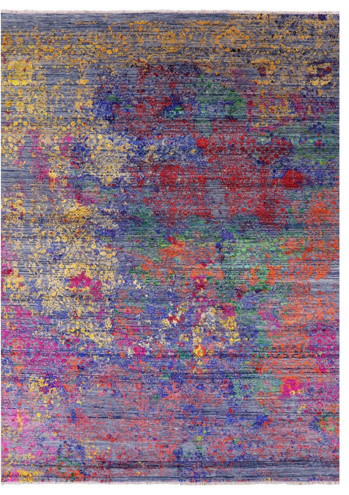 Handmade Modern Wool and Silk Rug 8' 10" X 12' 4" Q11861