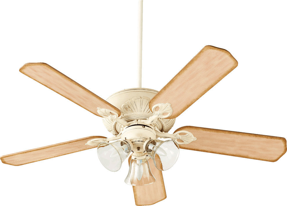 Chateaux 52" Uni Ceiling Fan, Persian White With Clear Seeded Glass