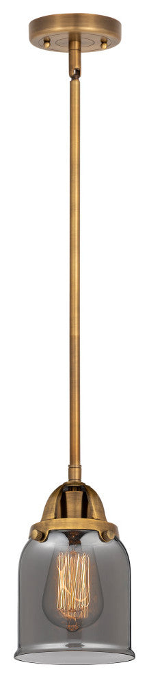 Small Bell Mini Pendant, Brushed Brass, Plated Smoke, Plated Smoke