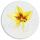 Wonderful Yellow Lily Flower Sketch, Floral Round Metal Wall Art, 11"