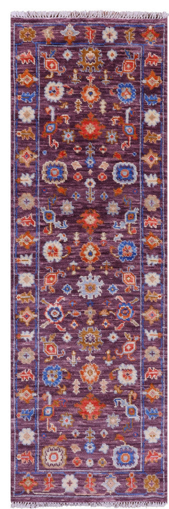 2' 7" X 7' 10" Hand-Knotted Turkish Oushak Wool Runner Rug - Q13675