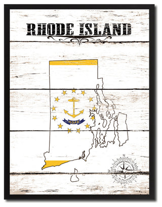 Rhode Island State Flag Canvas, 13"x17"