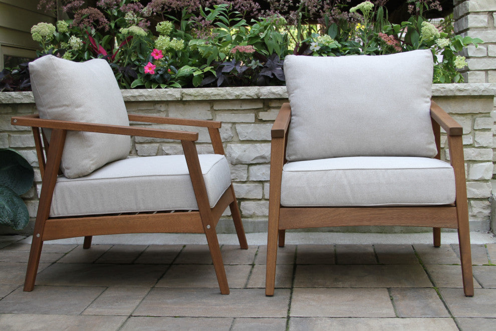 Eucalyptus 3-Piece Modern Seating Group With Square Accent Table