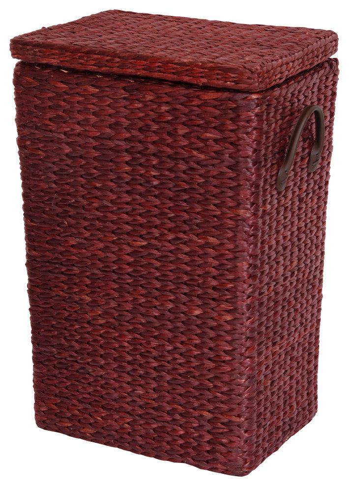 Rush Grass Laundry Basket, Red Brown