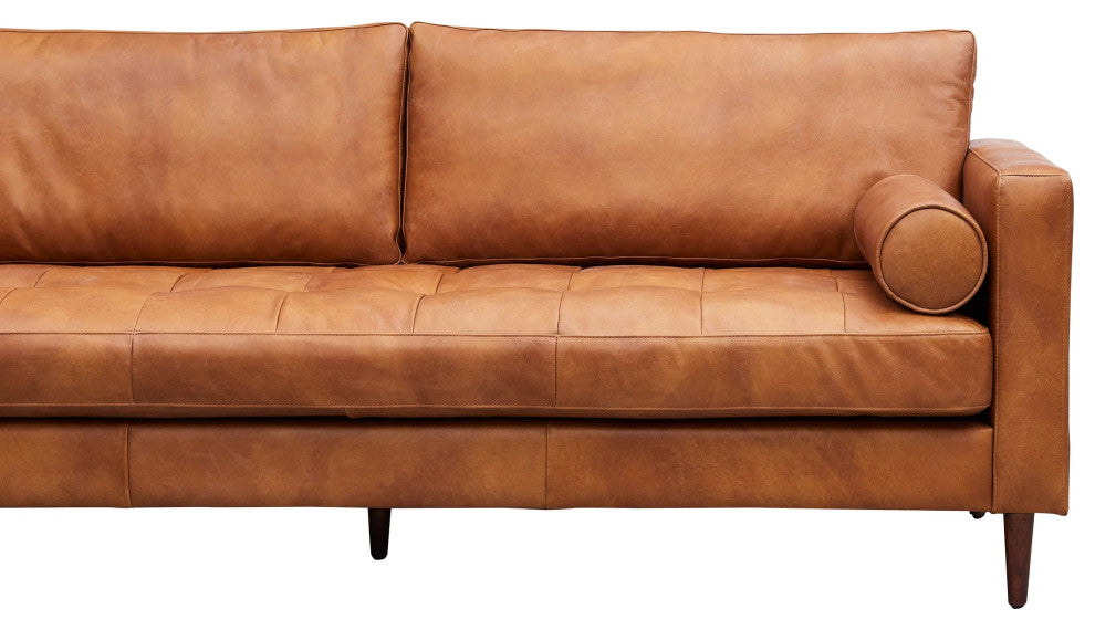 Alamo Top Grain Leather Sofa, Light Brown