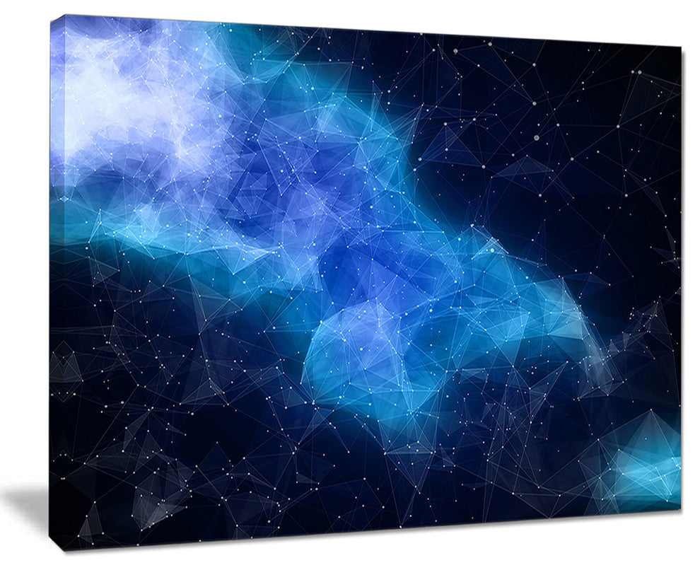 "Blue Nebula in Cosmos" Abstract Art Canvas Print, 20"x12"