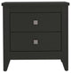 Breeze Four-Legged Modern Bedroom Nightstand, with Two Drawers - Black