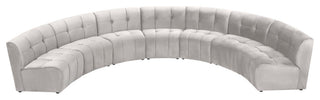 Limitless Velvet Upholstered 7-Piece Modular Sectional, Cream