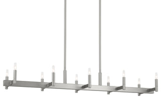 Kichler Erzo 50" 10 Light Linear Chandelier, Satin Nickel, 52614SN