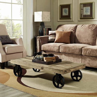 Garrison Wood Top Coffee Table, Brown