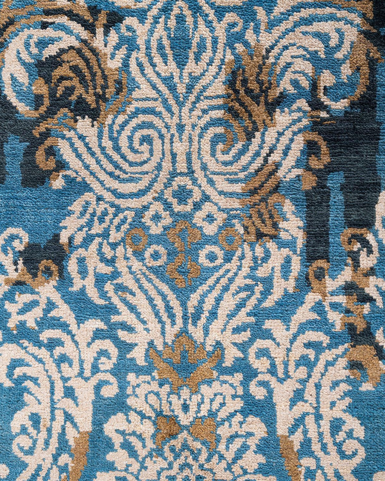 Ikat One-of-a-Kind Hand-Knotted Area Rug Gold, 9' 1" x 12' 3"