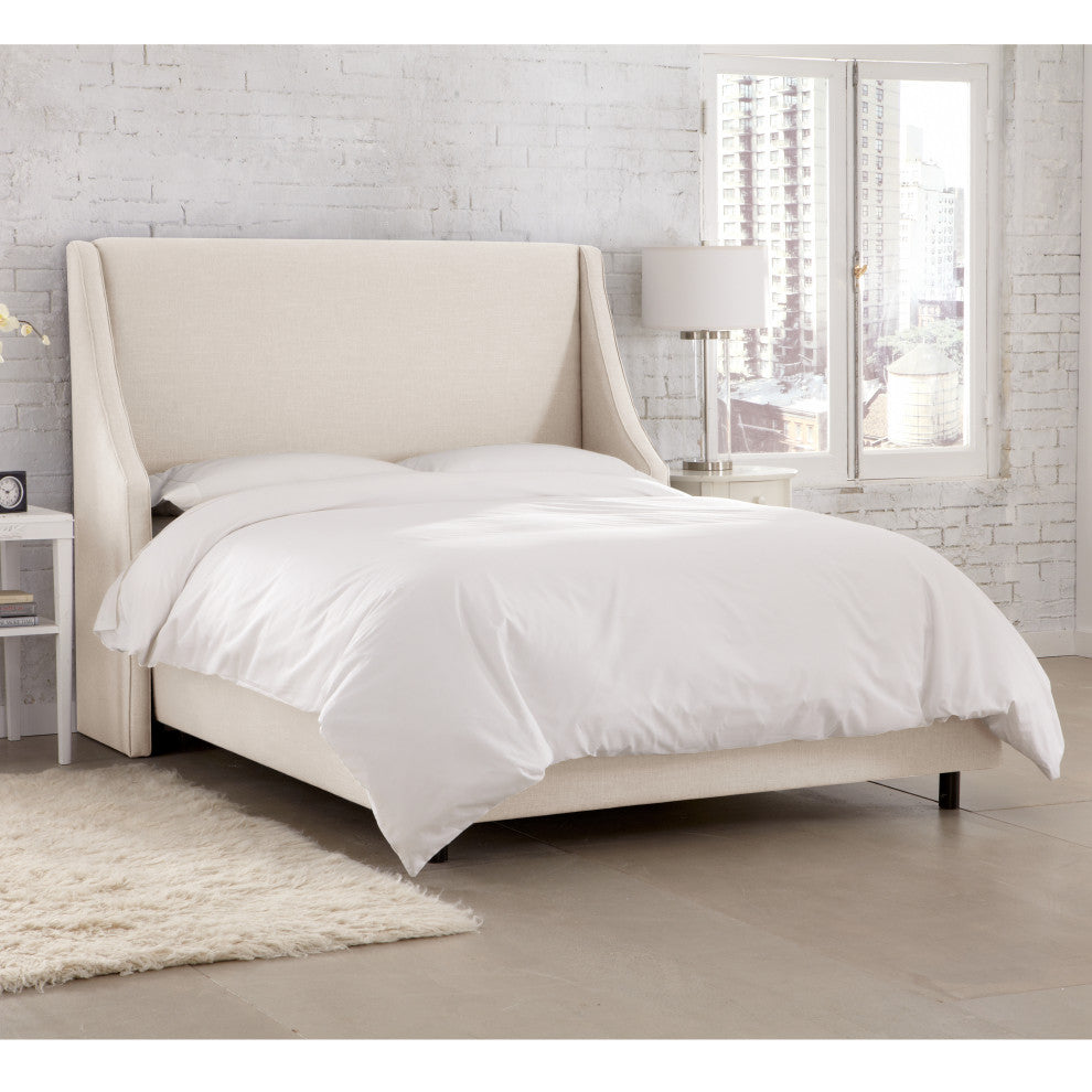 Wingbacl Bed, Linen Talc, Twin