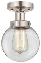 Beacon 1-Light 6.5" Semi-Flush Mount Brushed Satin Nickel