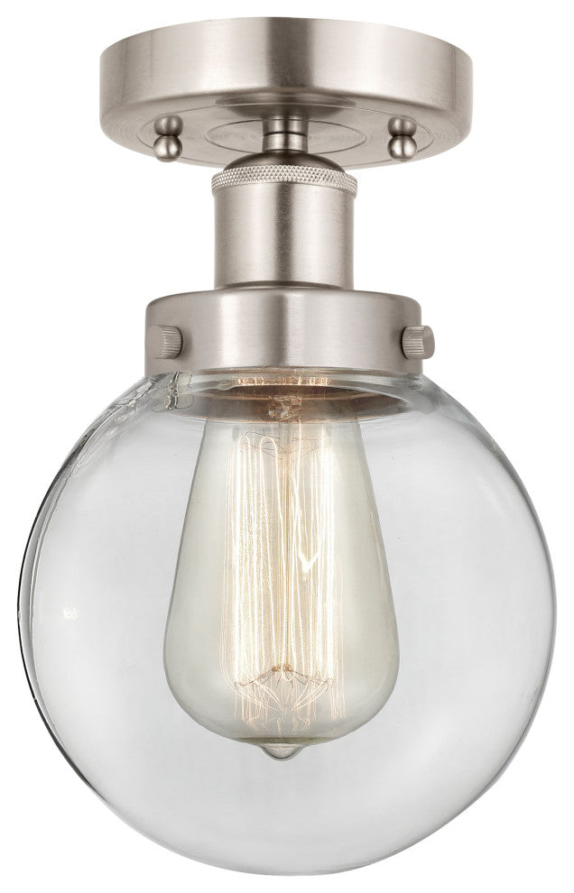 Beacon 1-Light 6.5" Semi-Flush Mount Brushed Satin Nickel