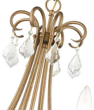 Daphne 8-Light Antique Gold Leaf Large Chandelier, Clear Crystals