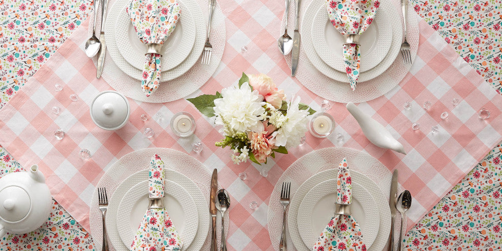 Pink Buffalo Check Table Topper 40"x40"
