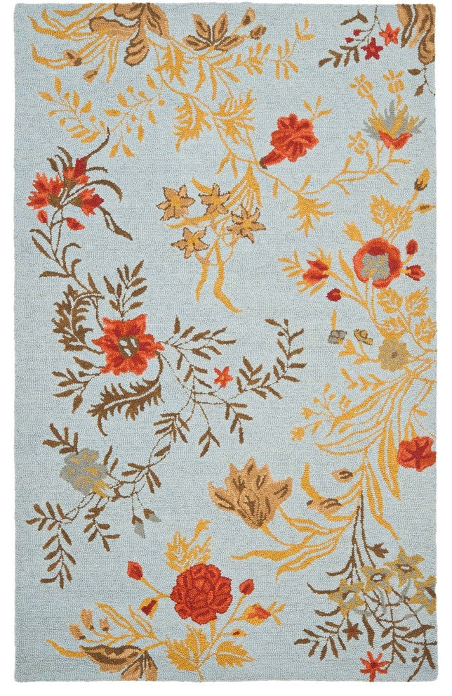 Safavieh Blossom Blm919B Floral Rug, Blue/Multi, 5'0"x8'0"