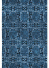 Premium Machine Washable Mayfield AMF564 Navy 3' x 5' Rug