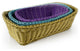 PLASKET Multicolor 3 Piece Rectangle Poly Wicker Basket Set