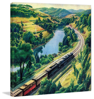"Train Trip" Painting Print on Wrapped Canvas