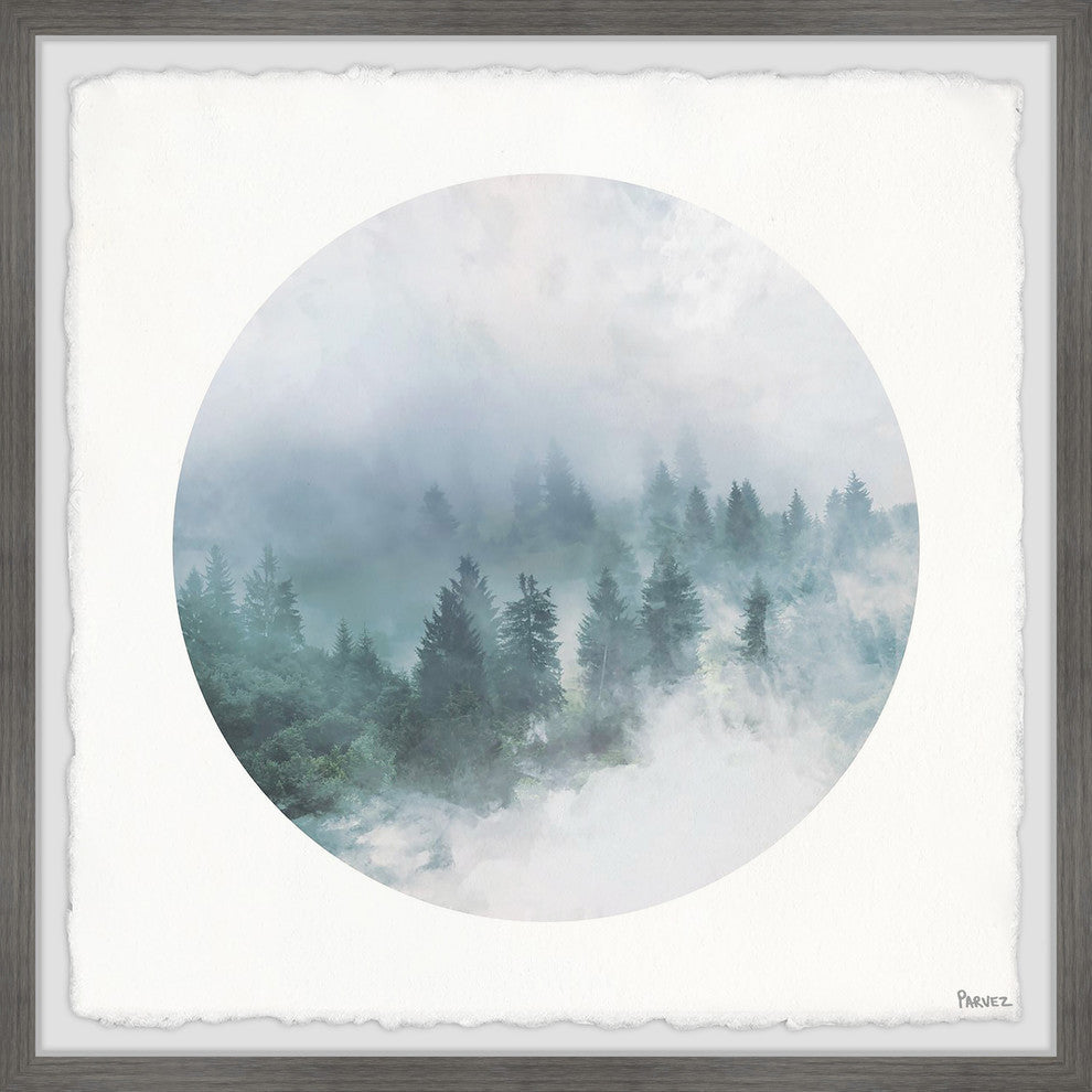 "Cloudy Forest" Framed Painting Print, 12"x12"