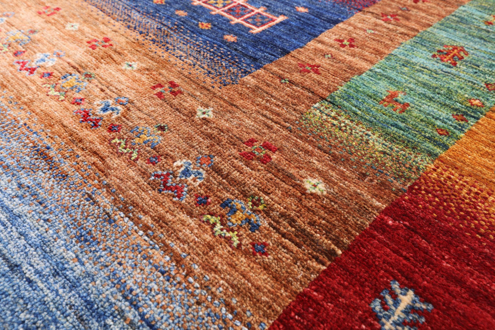Tribal Persian Gabbeh Hand Knotted Rug 5' 7" X 7' 10" Q4933