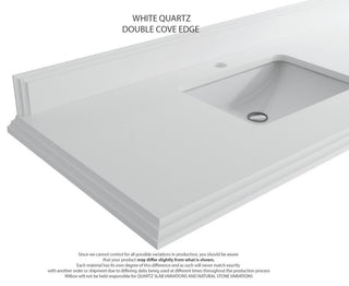 Pasadena 36 Right Offset  Bath Vanity in Light Natural Teak 1.5" White Quartz